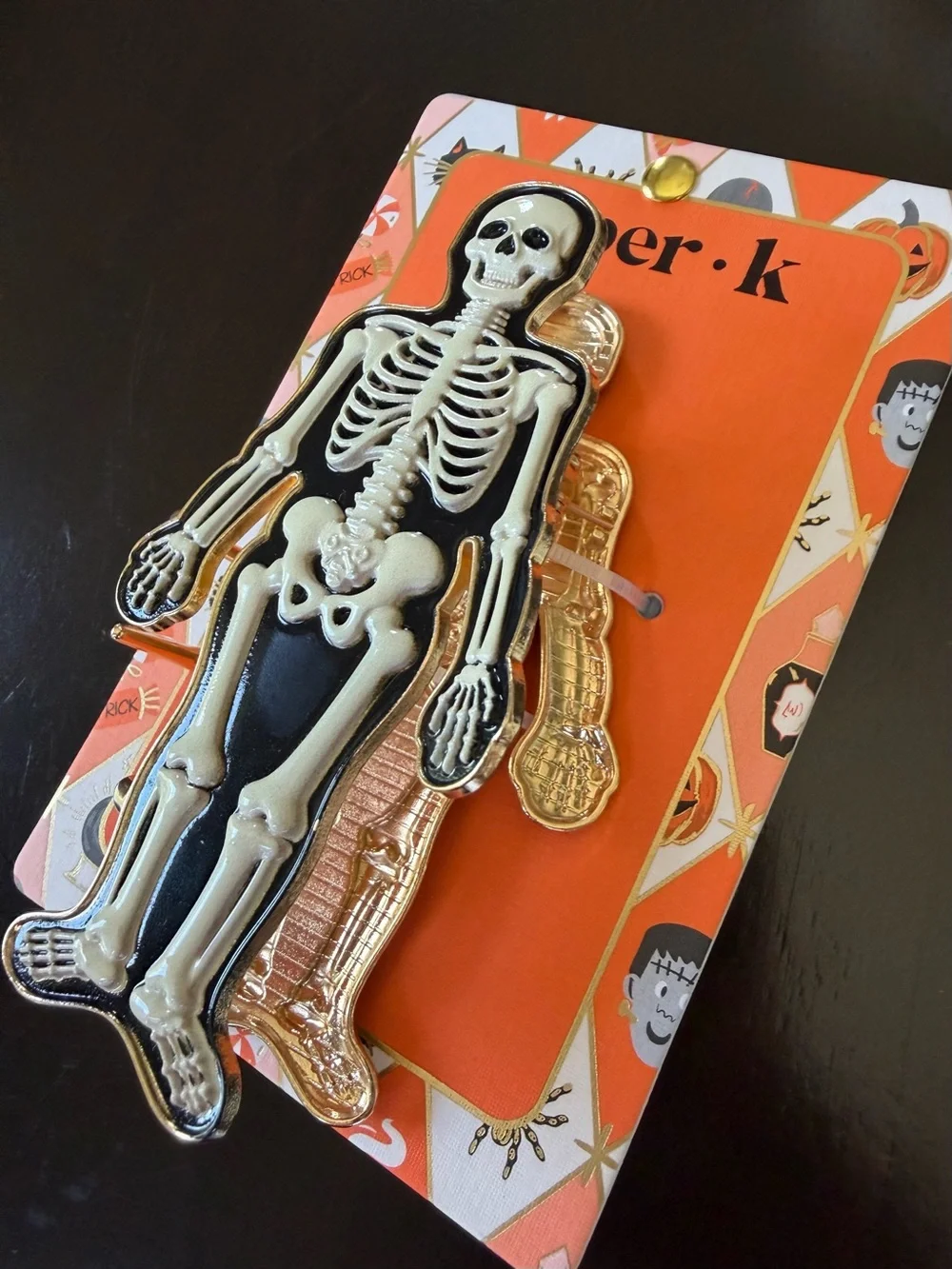 Piper K • Halloween Skeleton Black Hair Clip 💀🎃